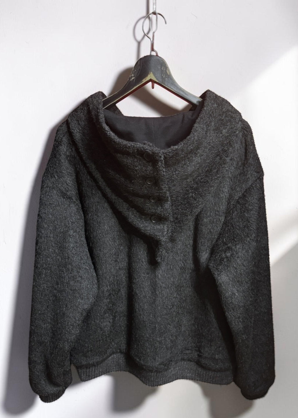 Convertible Hood Shaggy Jacket
