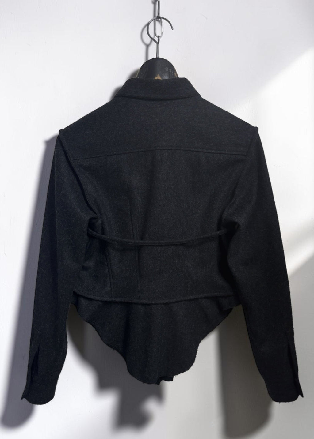 Wool Bra-Collar Ruffle Shirt