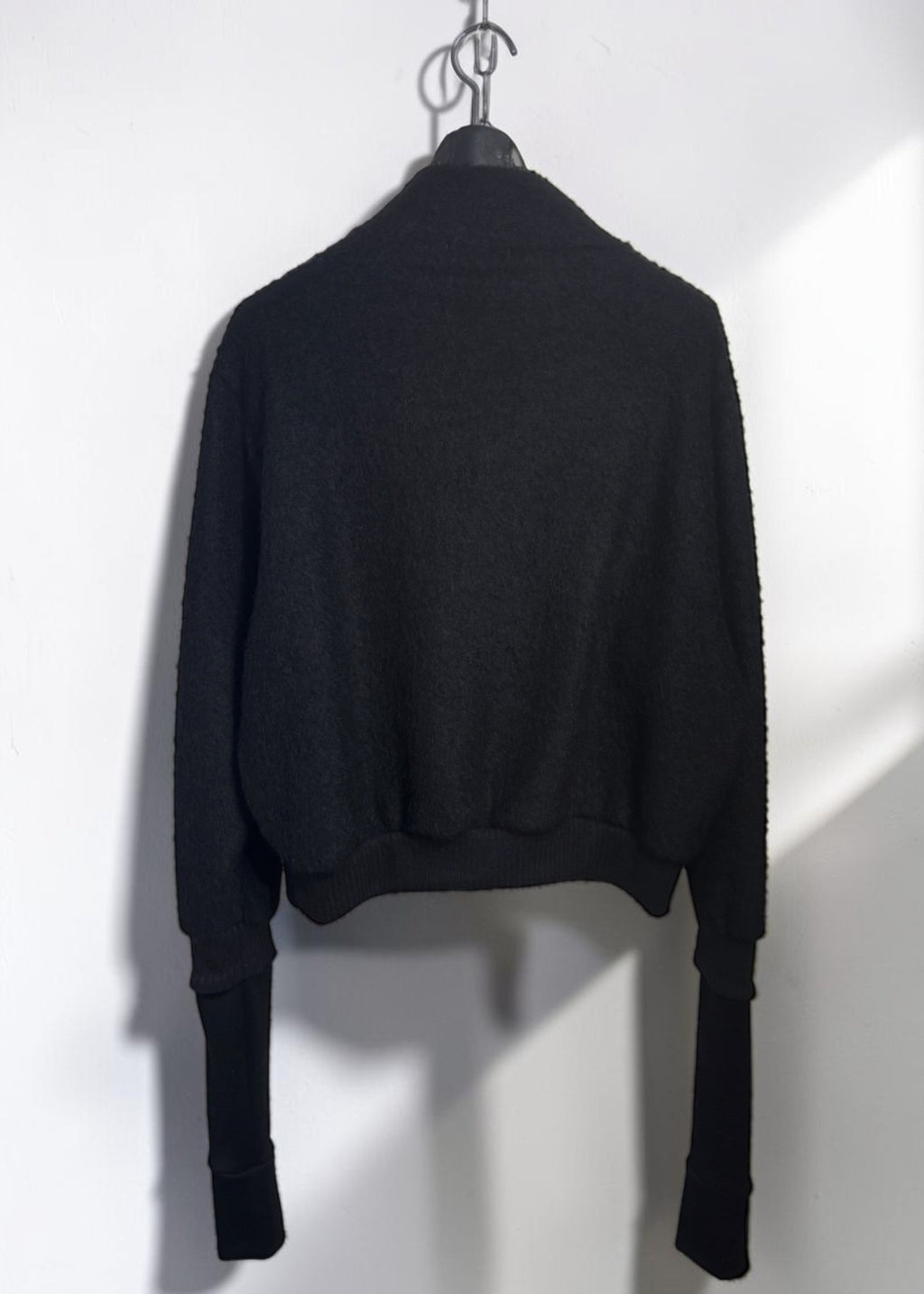 Pushed-up Sleeves Alpaca Shaggy Sweater