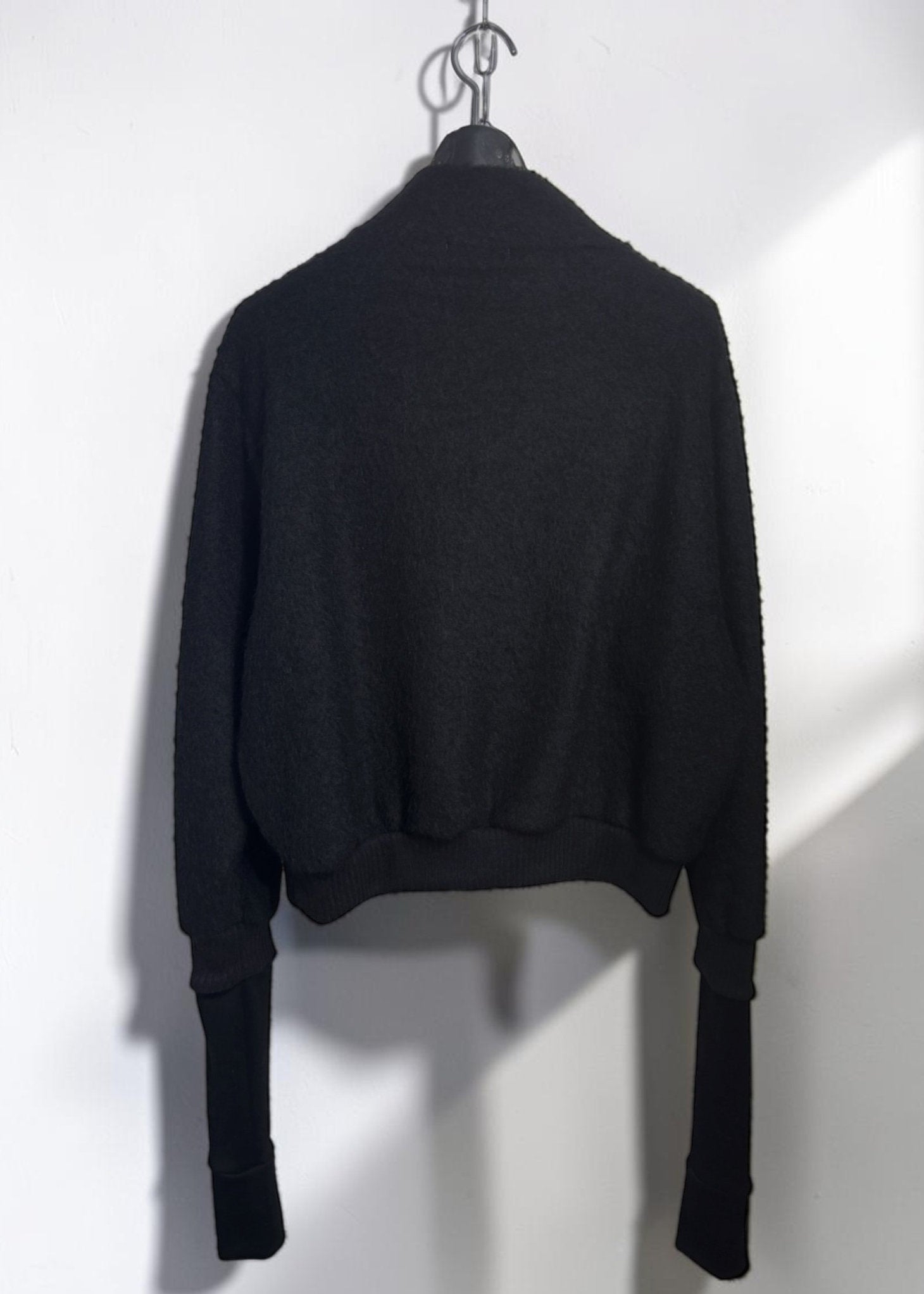 Pushed-up Sleeves Alpaca Shaggy Sweater