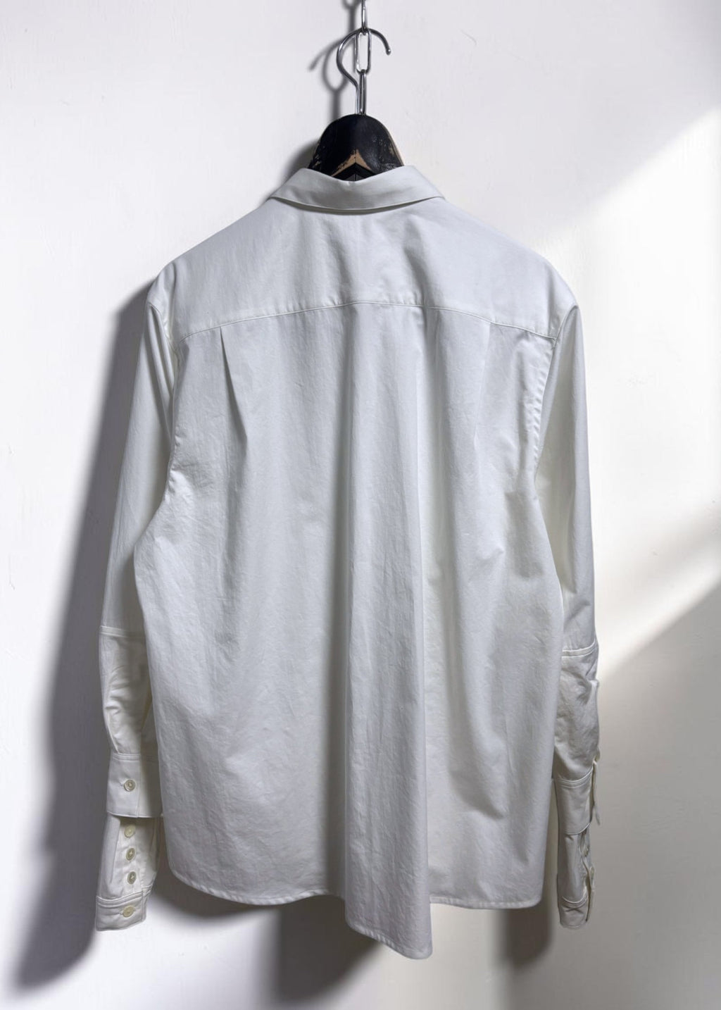 Rolled-up Sleeves Cotton Shirt [WH]