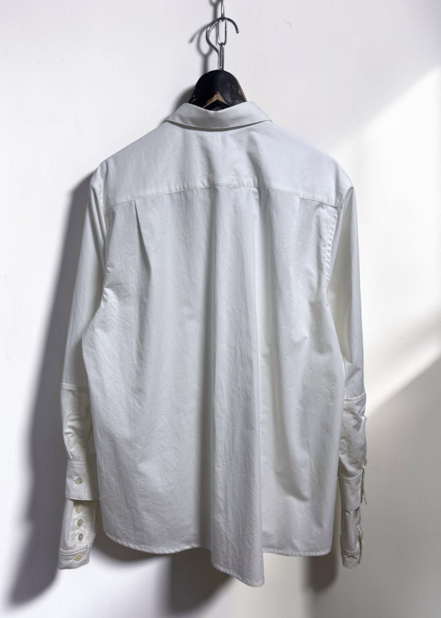 Rolled-up Sleeves Cotton Shirt [WH]