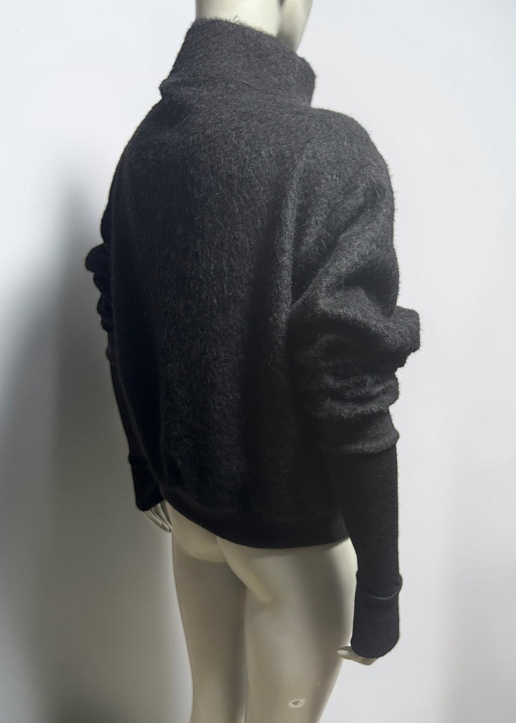 Pushed-up Sleeves Alpaca Shaggy Sweater