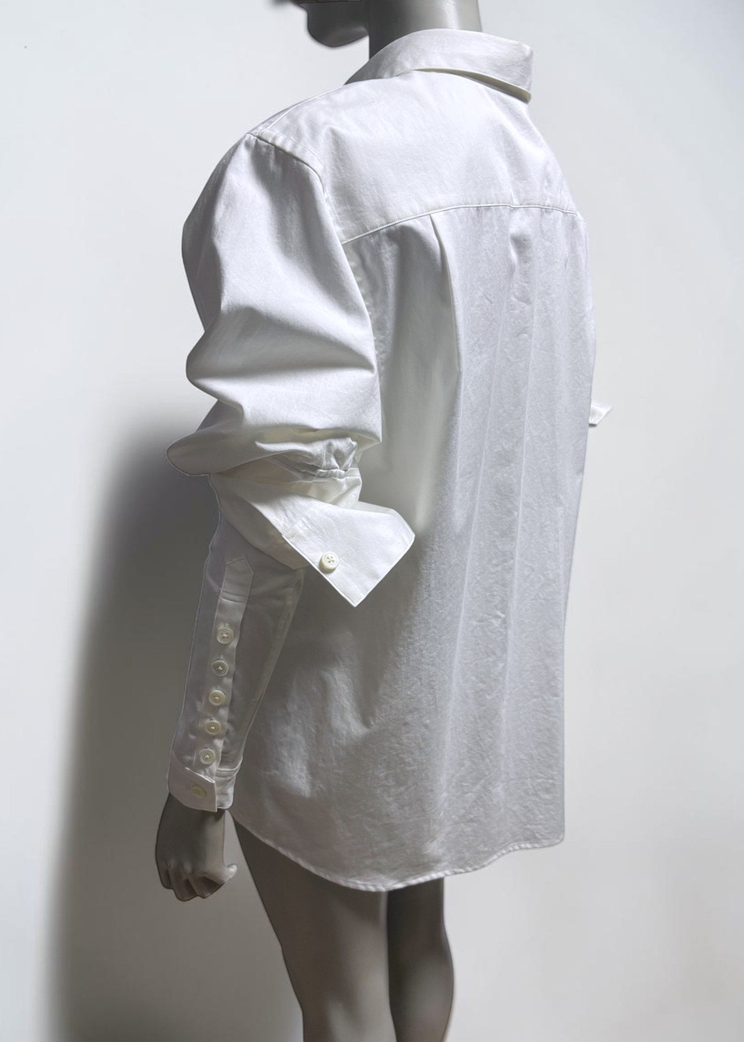 Rolled-up Sleeves Cotton Shirt [WH]