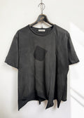 Sun-Faded Effect Offset Short-Sleeve Tee [BK]