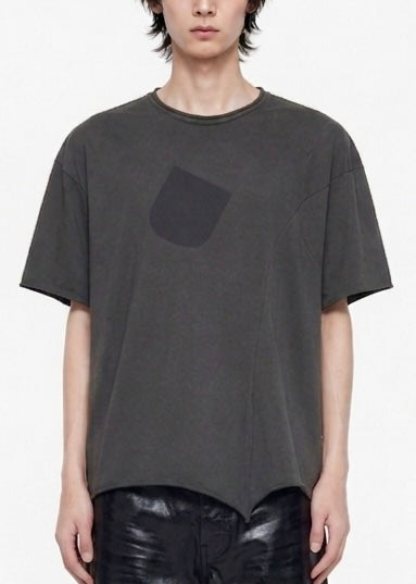 Sun-Faded Effect Offset Short-Sleeve Tee [NV]